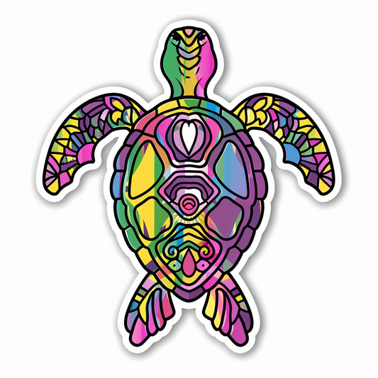 turtle majestic Expressive surreal Vinyl Decal Sticker for Car, Laptop, Tumbler and more # F022105-4" x 4"