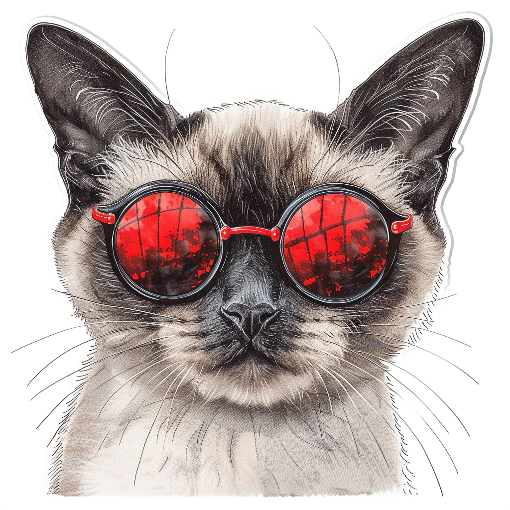 Burmese Cat wearing sunglasses Vinyl Decal Sticker for Car, Laptop, Tumbler and more # F010933