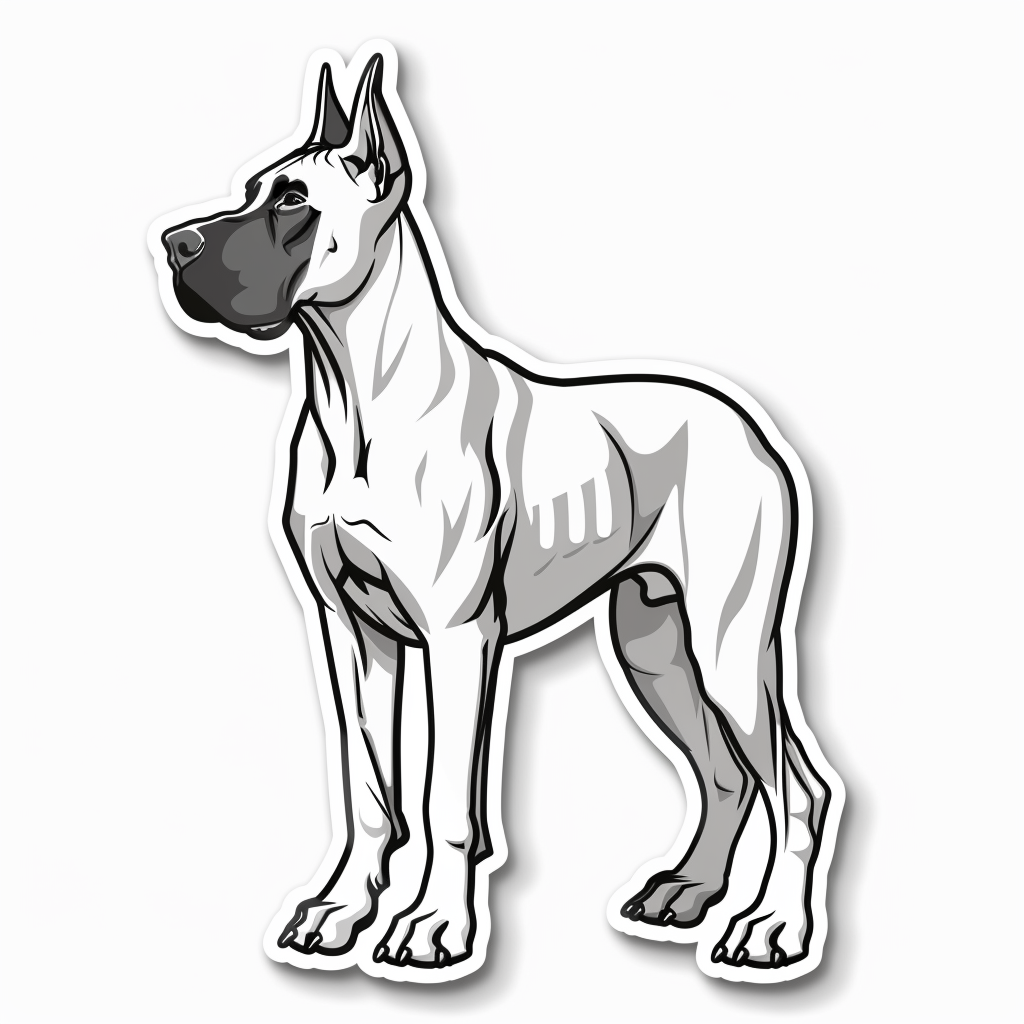 Adorable Great Dane Dog Expressive surreal Vinyl Decal Sticker for Car, Laptop, Tumbler and more # F017770