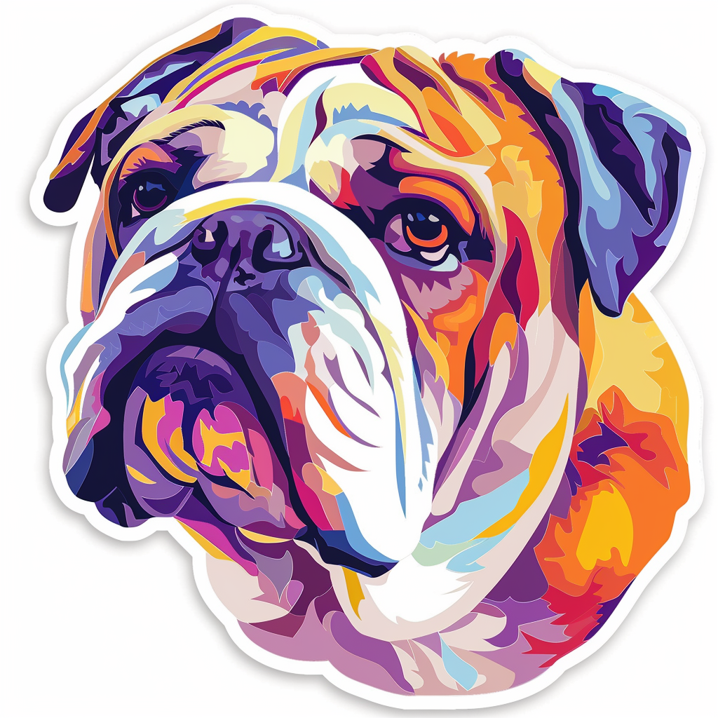 Bulldog Dog majestic Expressive surreal Vinyl Decal Sticker for Car, Laptop, Tumbler and more # F017505