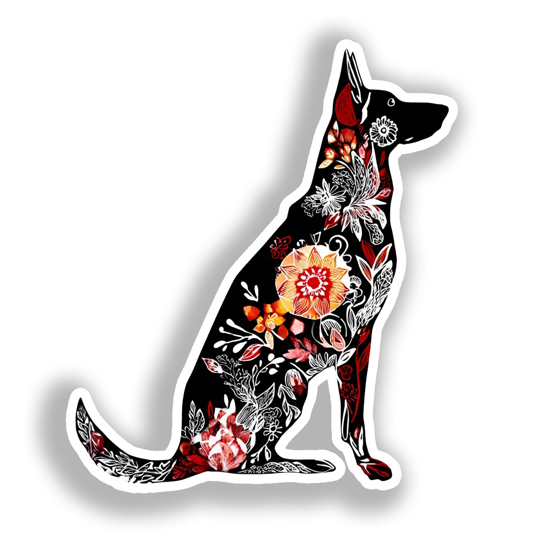 German Shepherd Dog Vinyl Decal Sticker for Car, Laptop, Tumbler and more # A019614-4" x 4"