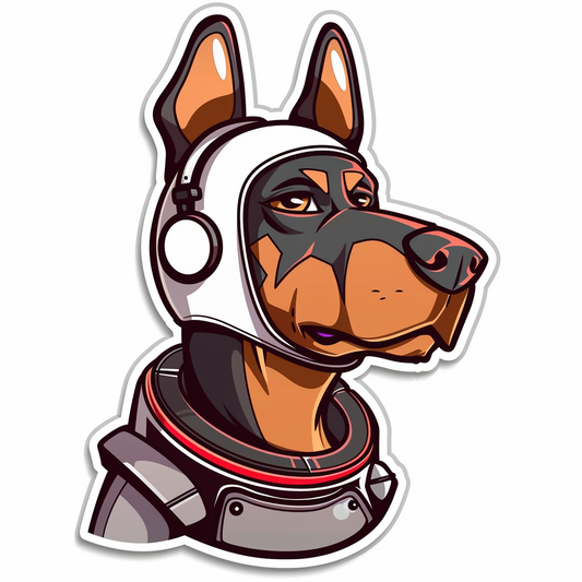Cute and Adorable Doberman Pinscher Expressive surreal Vinyl Decal Sticker for Car, Laptop, Tumbler and more # F019637-4" x 4"