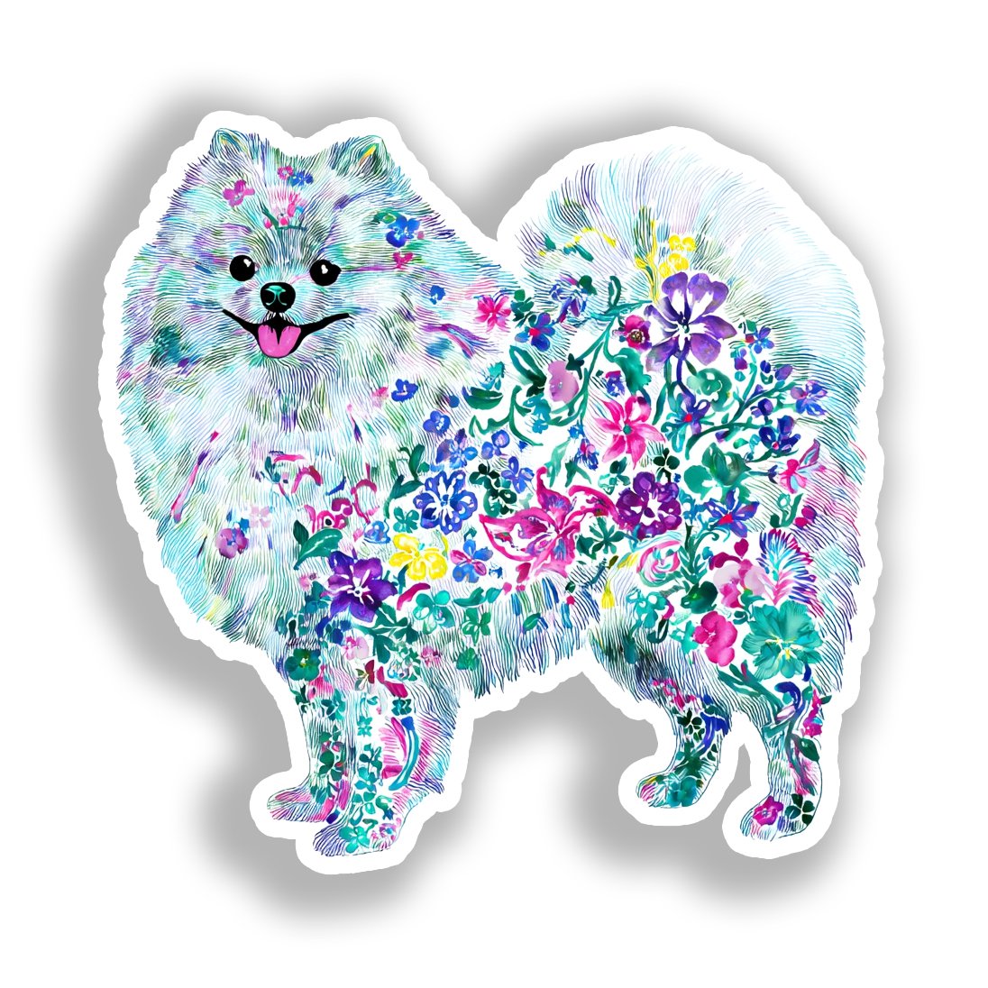 Pomeranian Dog Vinyl Decal Sticker for Car, Laptop, Tumbler and more # A017500-4" x 4"