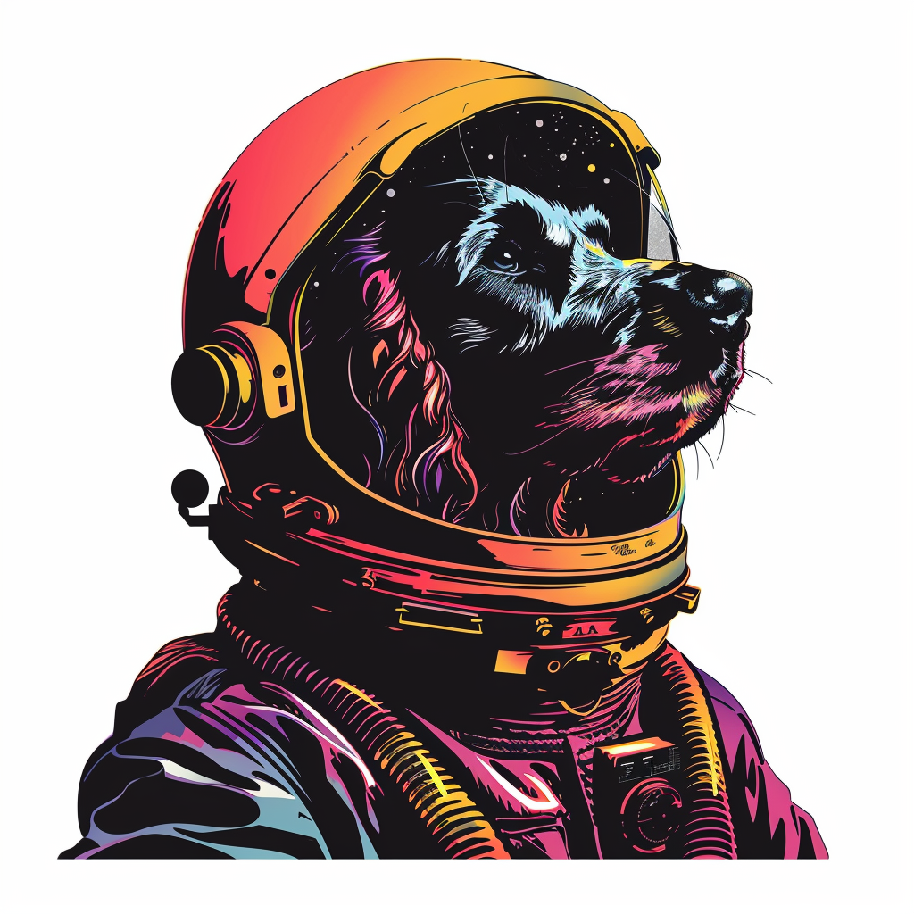 Sticker of a Cocker Spaniel Dog astronaut majestic Expressive surreal Vinyl Decal Sticker for Car, Laptop, Tumbler and more # F020196