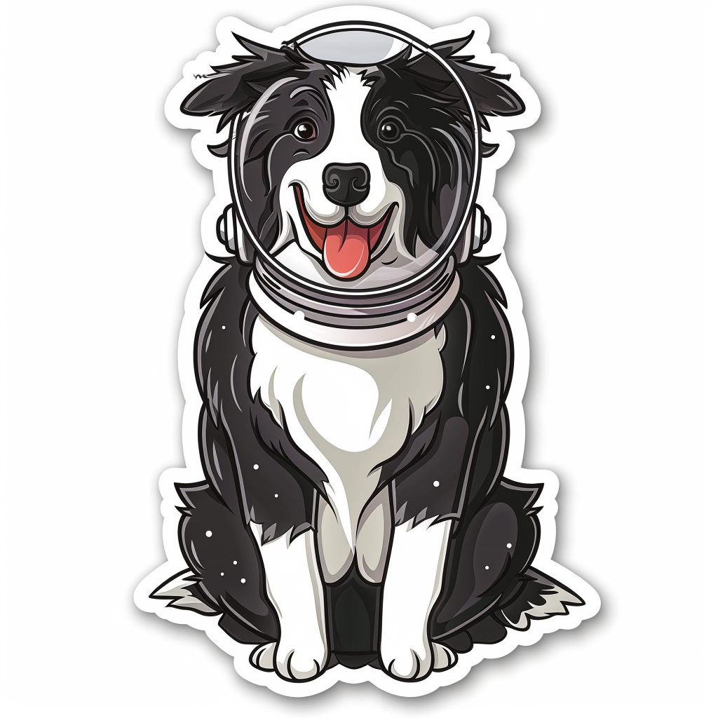 Sticker of a Border Collie Dog majestic Expressive surreal Vinyl Decal Sticker for Car, Laptop, Tumbler and more # F021925