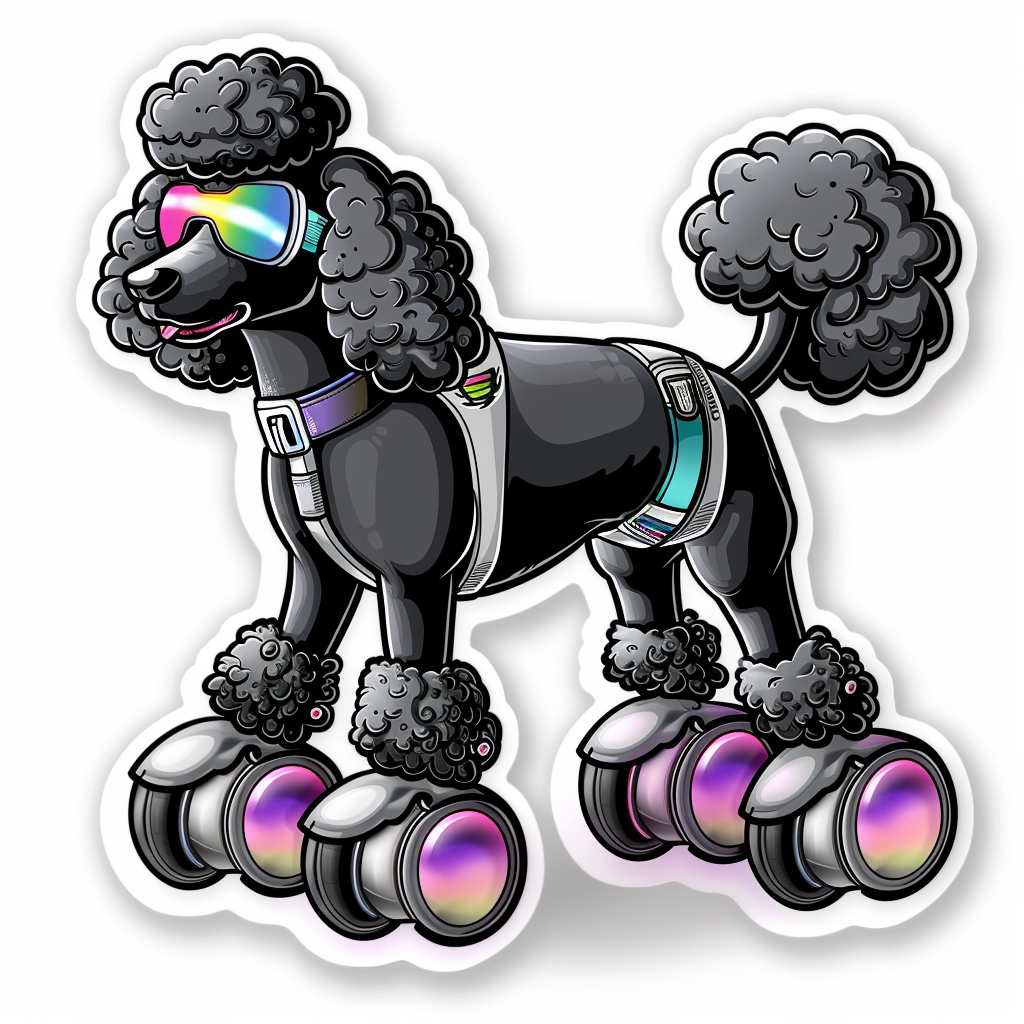 Poodle Dog cyber punk Vinyl Decal Sticker for Car, Laptop, Tumbler and more # F012576
