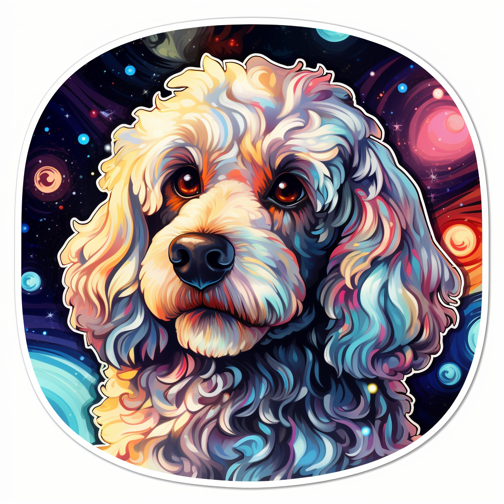 Poodle dog Cosmic Vinyl Decal Sticker for Car, Laptop, Tumbler and more # F012249