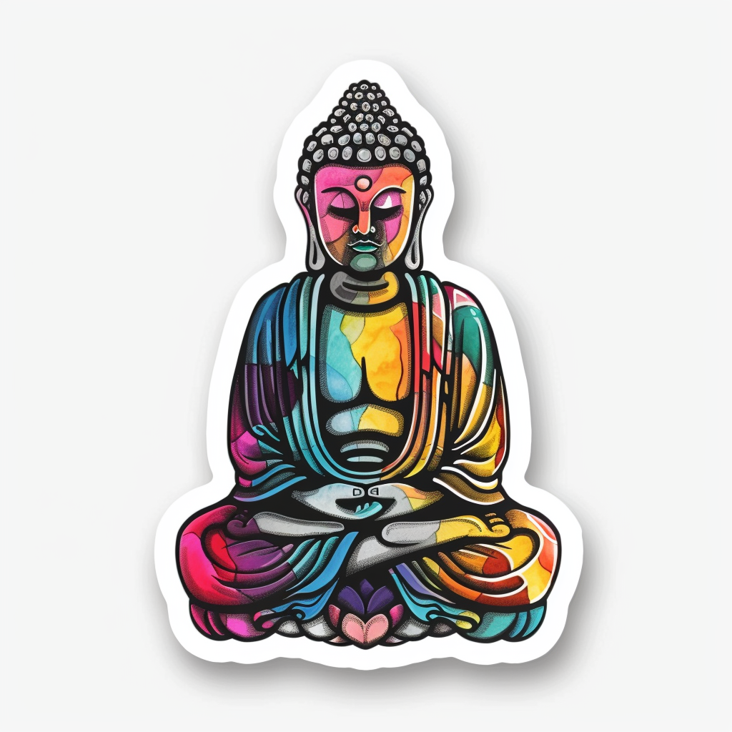 Sticker of a Buddha majestic Expressive surreal Vinyl Decal Sticker for Car, Laptop, Tumbler and more # F016915