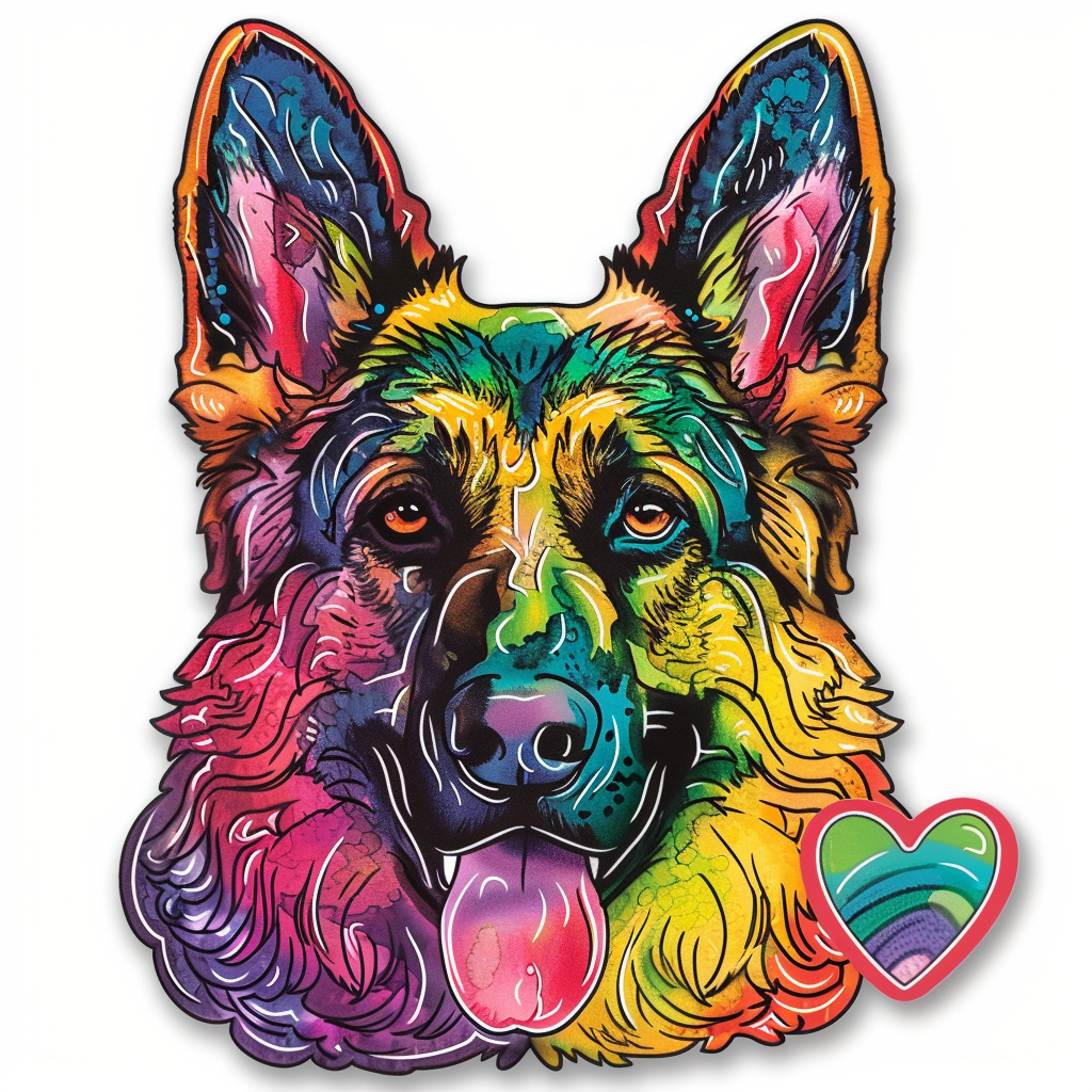 German Shepherd Dog Vinyl Decal Sticker for Car, Laptop, Tumbler and more # F011369