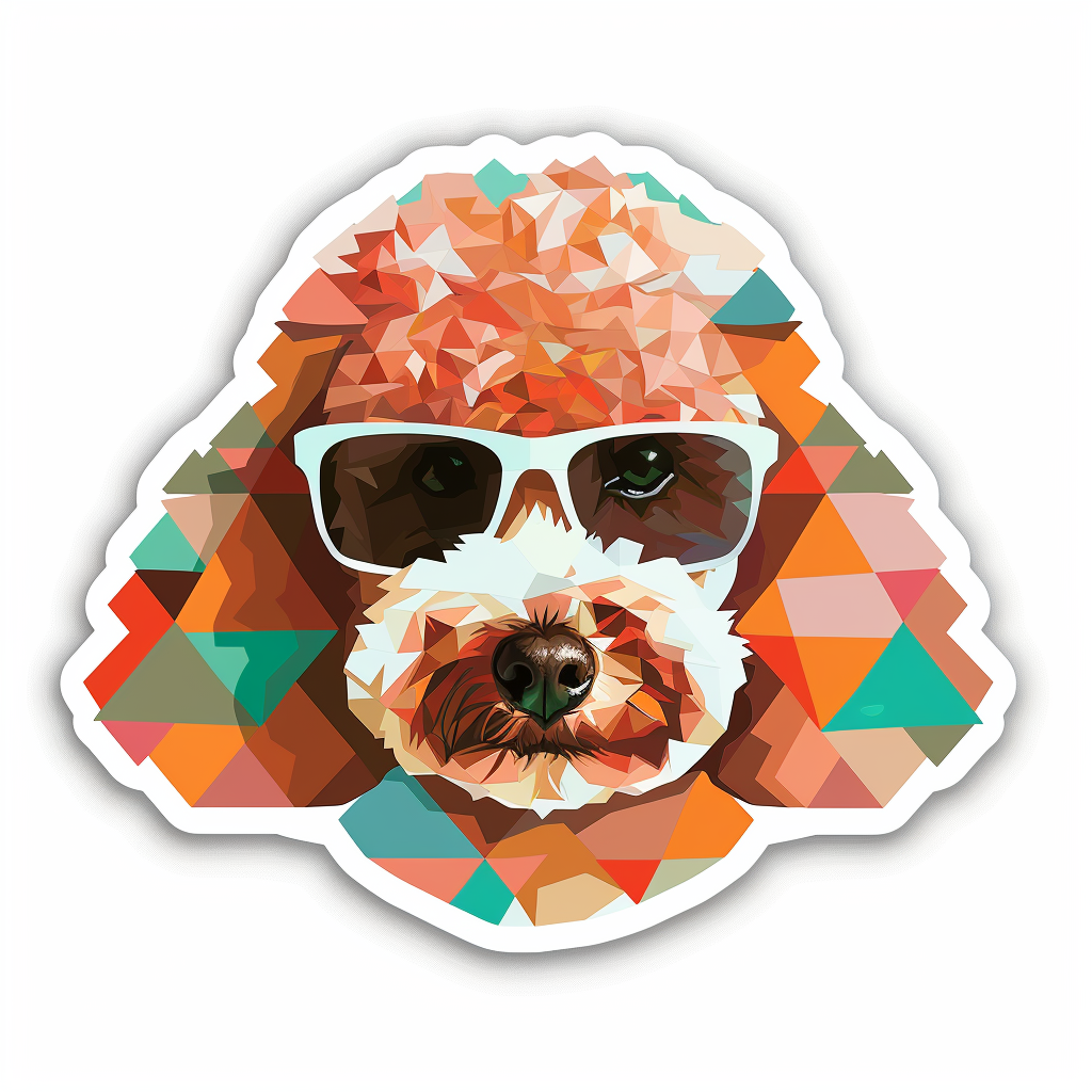 Poodle Dog cyber punk Vinyl Decal Sticker for Car, Laptop, Tumbler and more # F012596