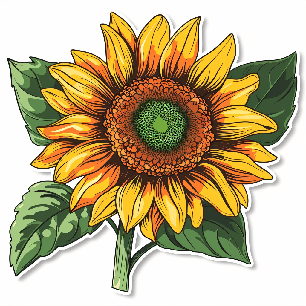 Sunflower flower majestic Expressive surreal Vinyl Decal Sticker for Car, Laptop, Tumbler and more # F023135
