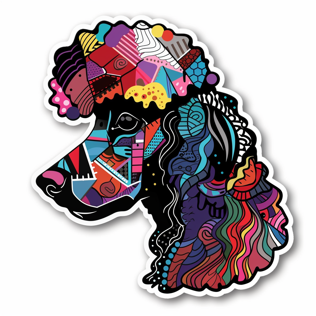 Poodle Dog cyber punk Vinyl Decal Sticker for Car, Laptop, Tumbler and more # F012491