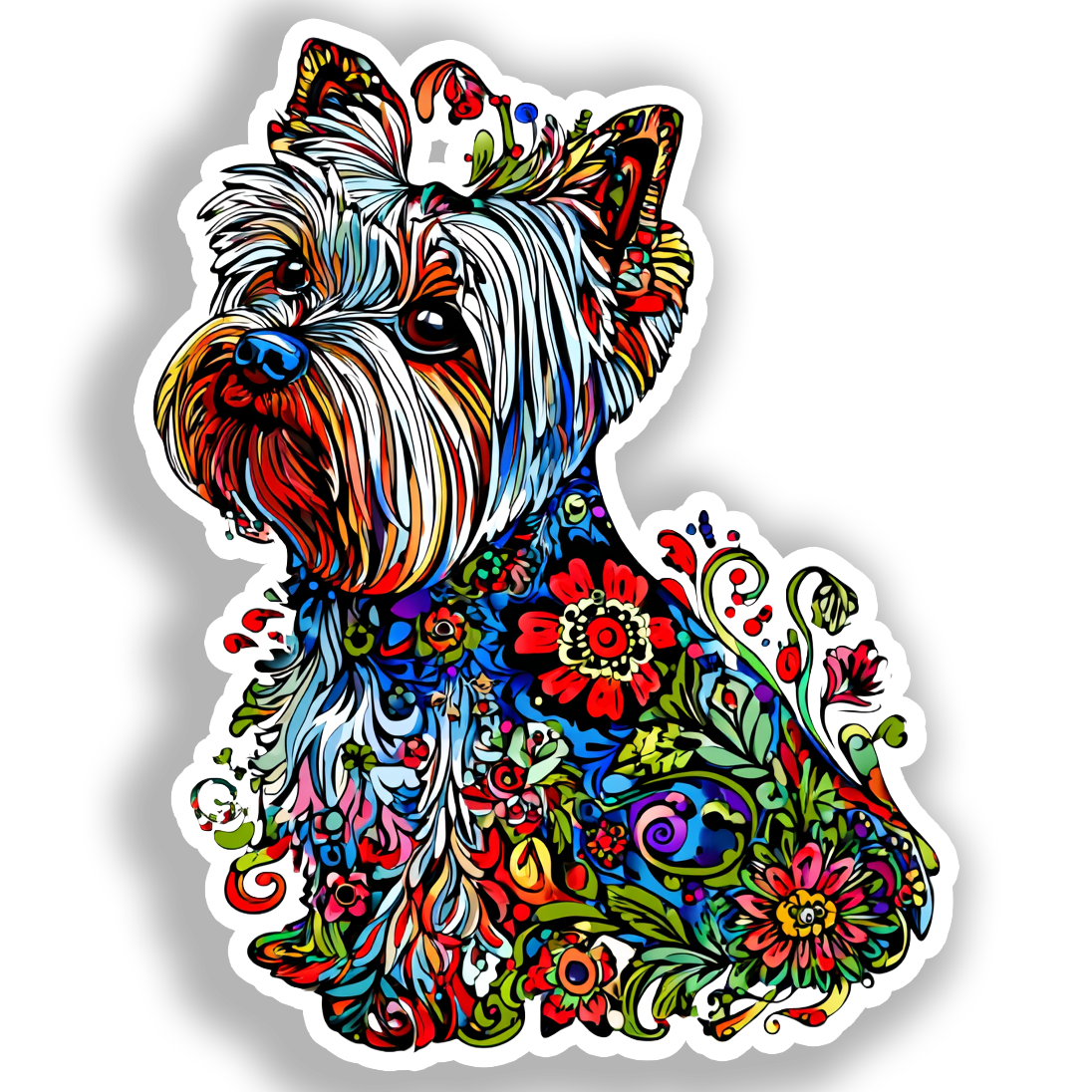 Yorkshire Terrier Dog Vinyl Decal Sticker for Car, Laptop, Tumbler and more # A017114-4" x 4"