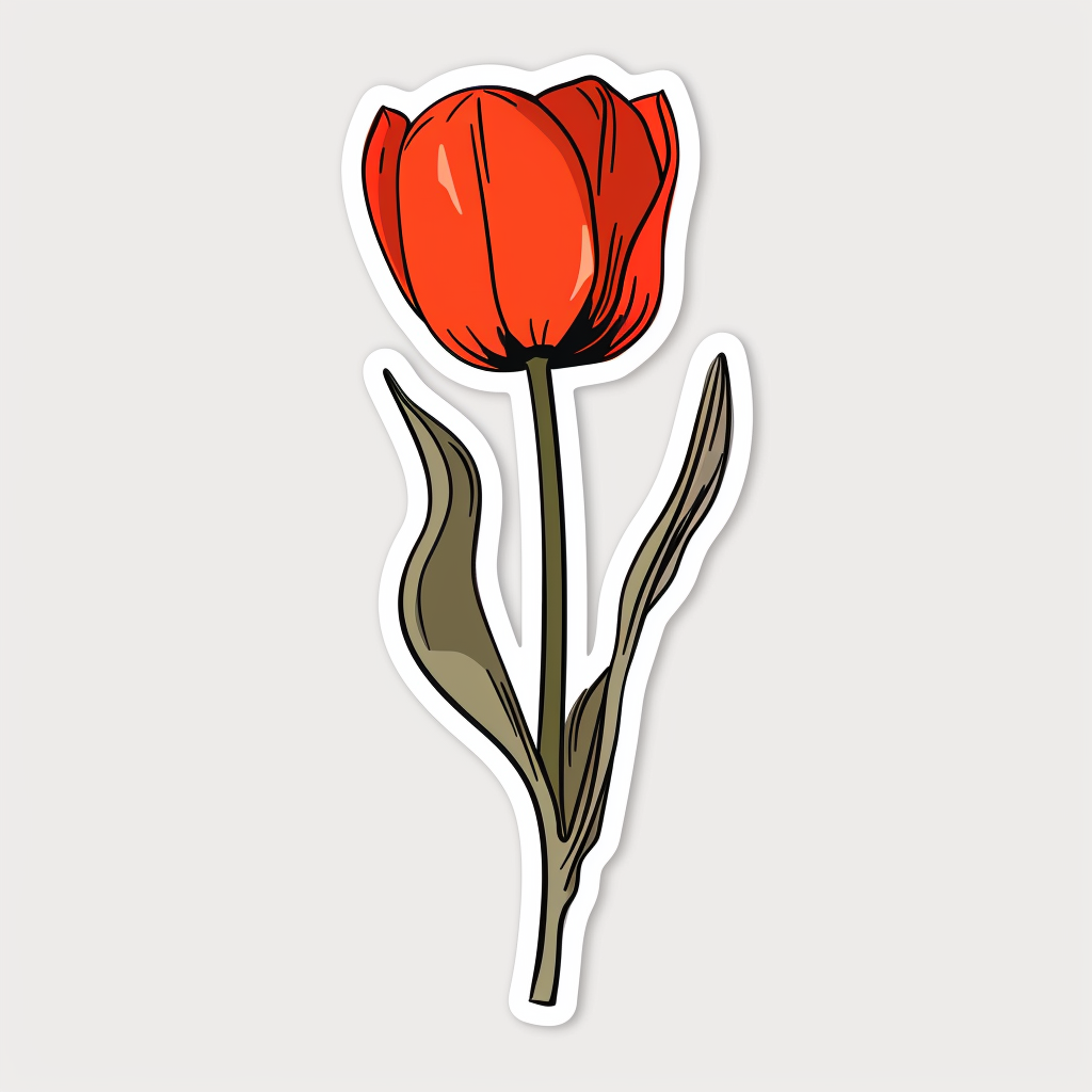 Sticker of a Tulip flower Vinyl Decal Sticker for Car, Laptop, Tumbler and more # F023487