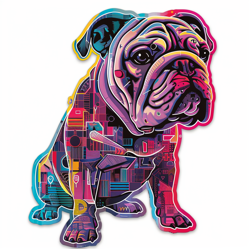Bulldog Dog majestic Expressive surreal Vinyl Decal Sticker for Car, Laptop, Tumbler and more # F017545