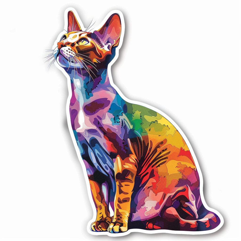 Abyssinian Cat astronaut majestic Expressive surreal Vinyl Decal Sticker for Car, Laptop, Tumbler and more # F021103-4" x 4"