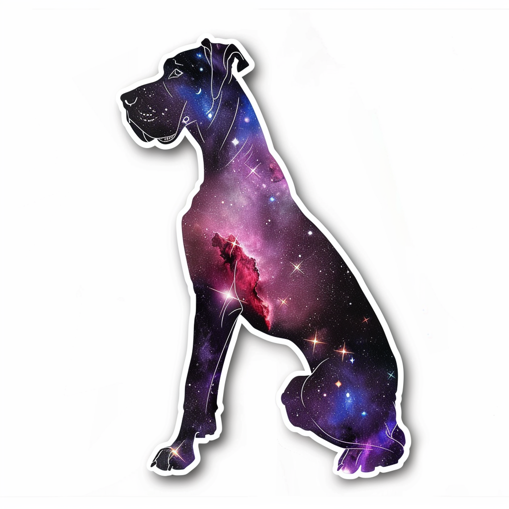 Adorable Great Dane Dog Expressive surreal Vinyl Decal Sticker for Car, Laptop, Tumbler and more # F017985