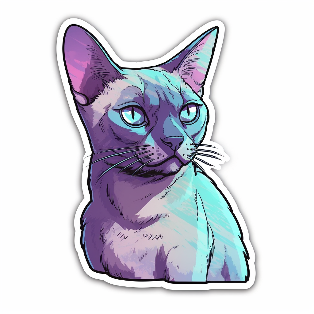 Burmese Cat Vinyl Decal Sticker for Car, Laptop, Tumbler and more # F010765