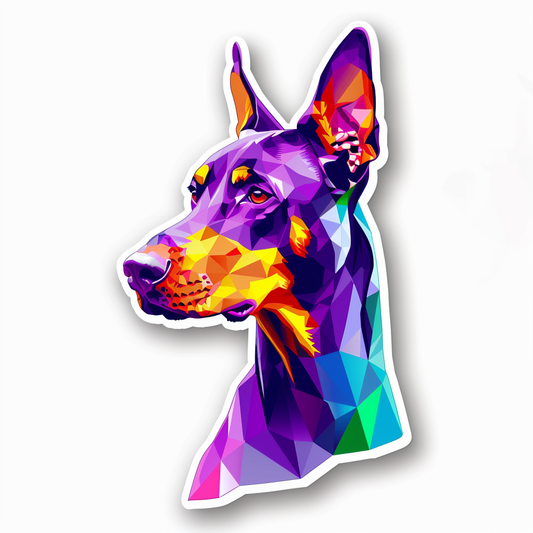 Doberman Pinscher Dog majestic Expressive surreal Vinyl Decal Sticker for Car, Laptop, Tumbler and more # F019627-4" x 4"