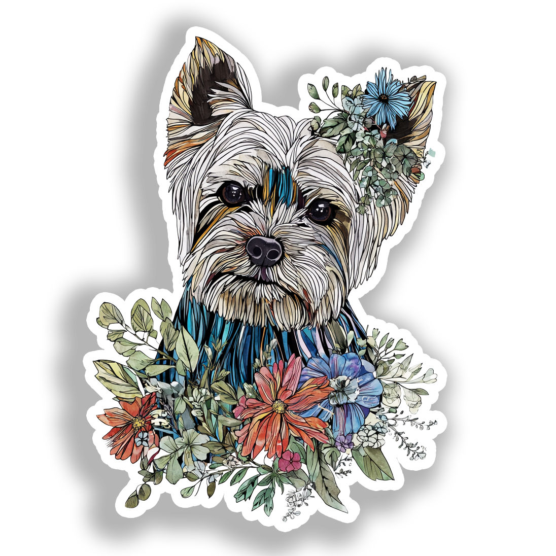 Yorkshire Terrier Dog Vinyl Decal Sticker for Car, Laptop, Tumbler and more # A017164-4" x 4"