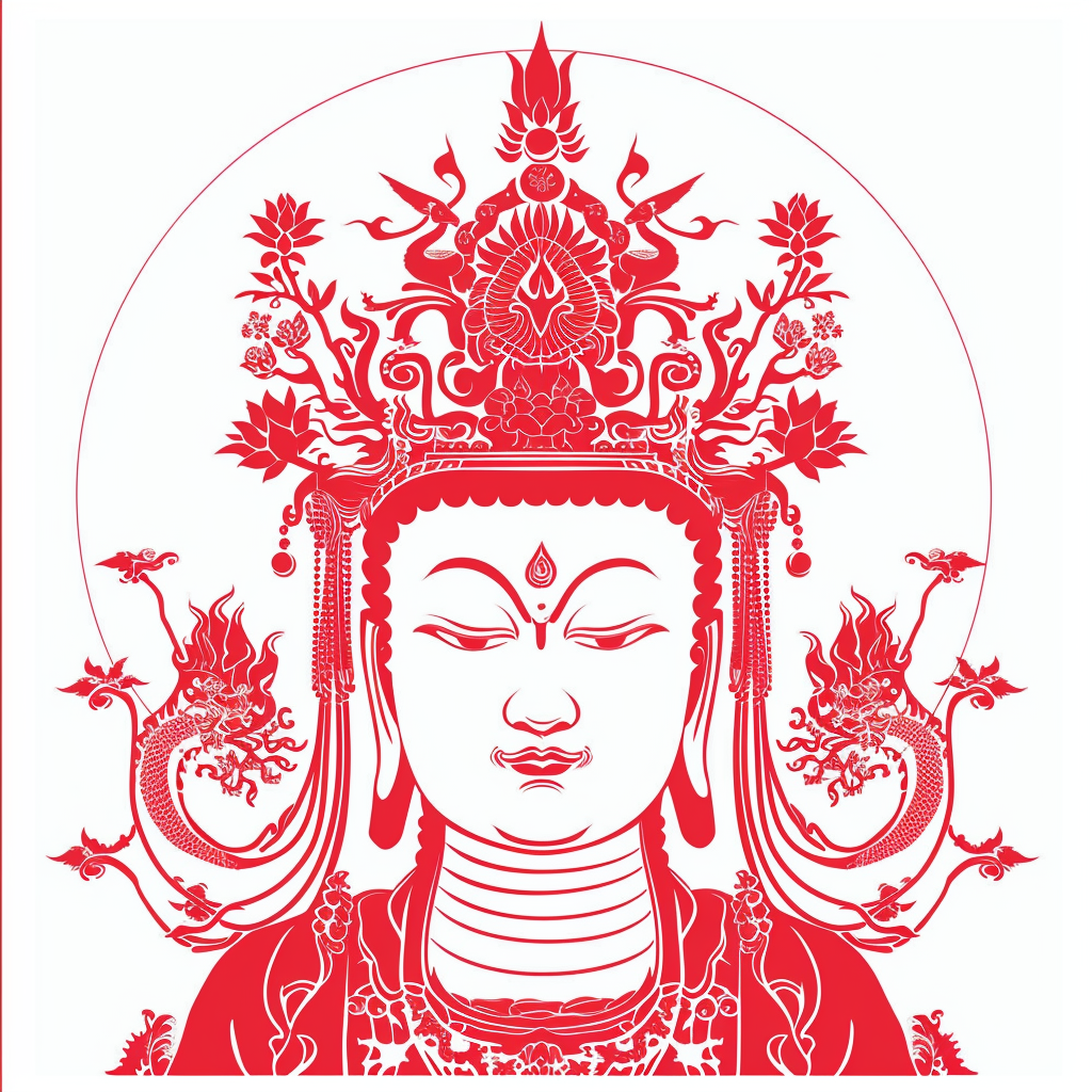 Buddha cartoon majestic Expressive surreal Vinyl Decal Sticker for Car, Laptop, Tumbler and more # F016974