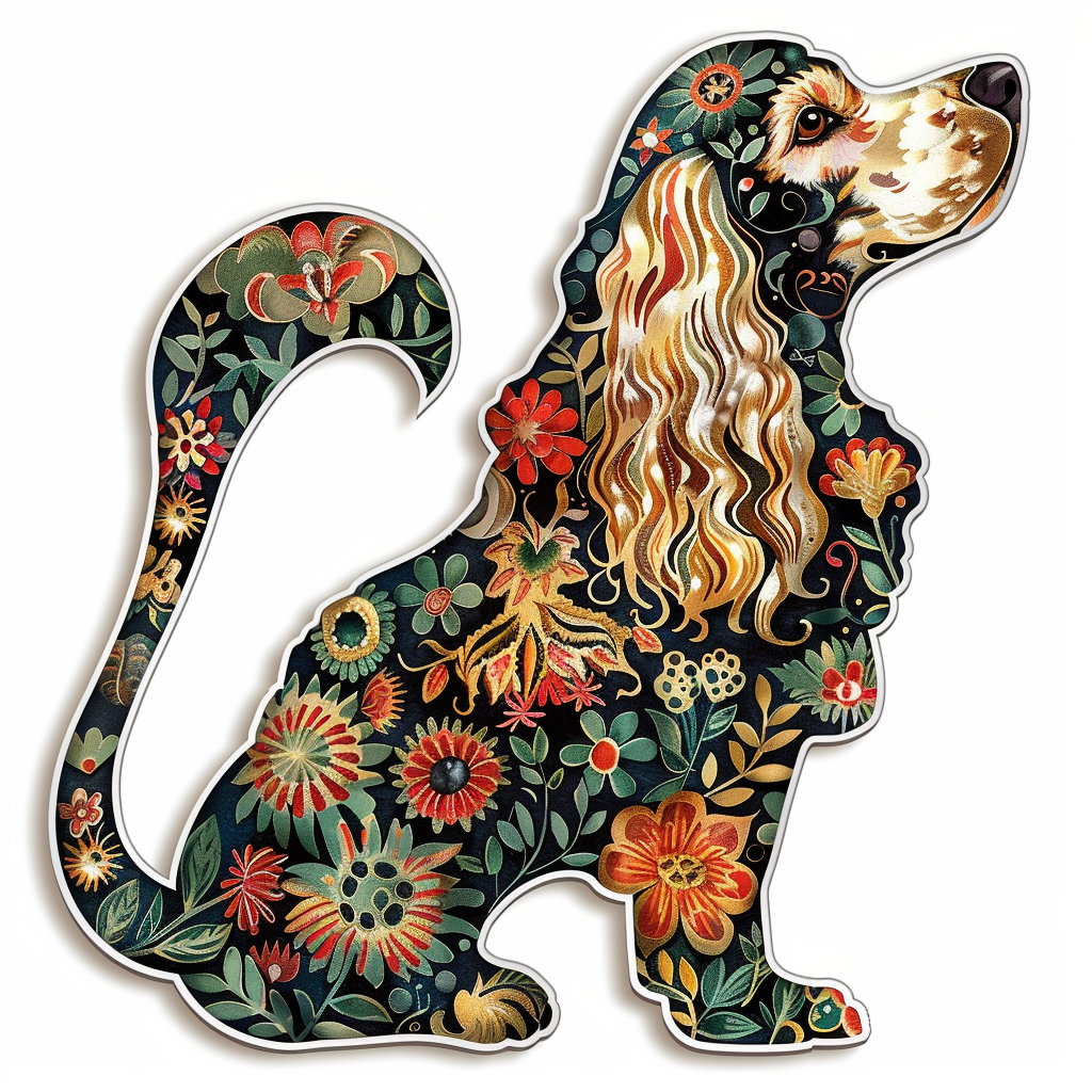 Cocker Spaniel Dog majestic Expressive surreal Vinyl Decal Sticker for Car, Laptop, Tumbler and more # F019721-4" x 4"