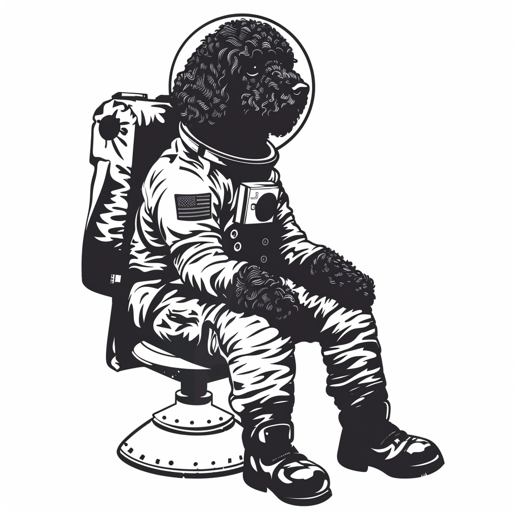 Poodle Dog astronaut Vinyl Decal Sticker for Car, Laptop, Tumbler and more # F012511