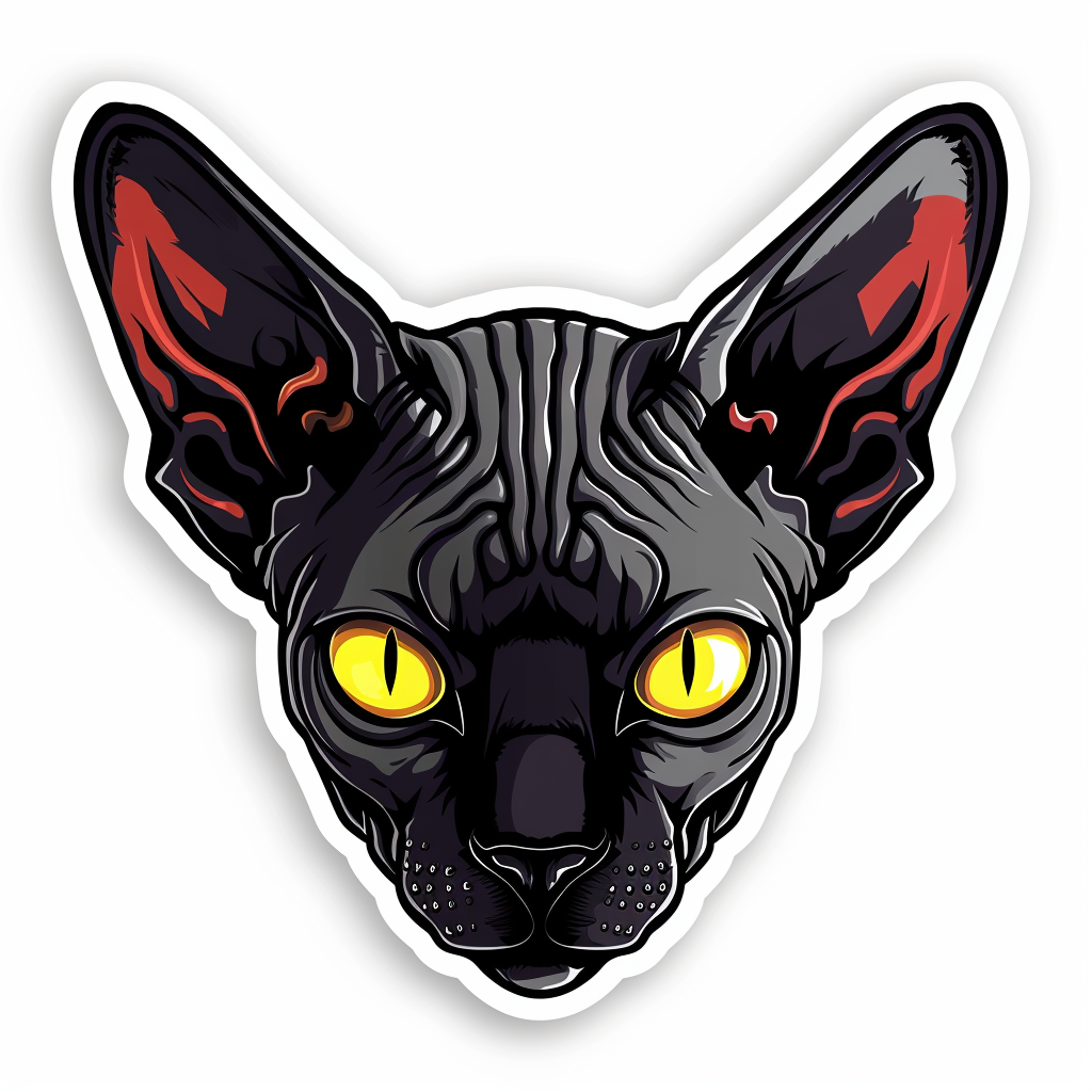 Sphynx Cat Vinyl Decal Sticker for Car, Laptop, Tumbler and more # F010143