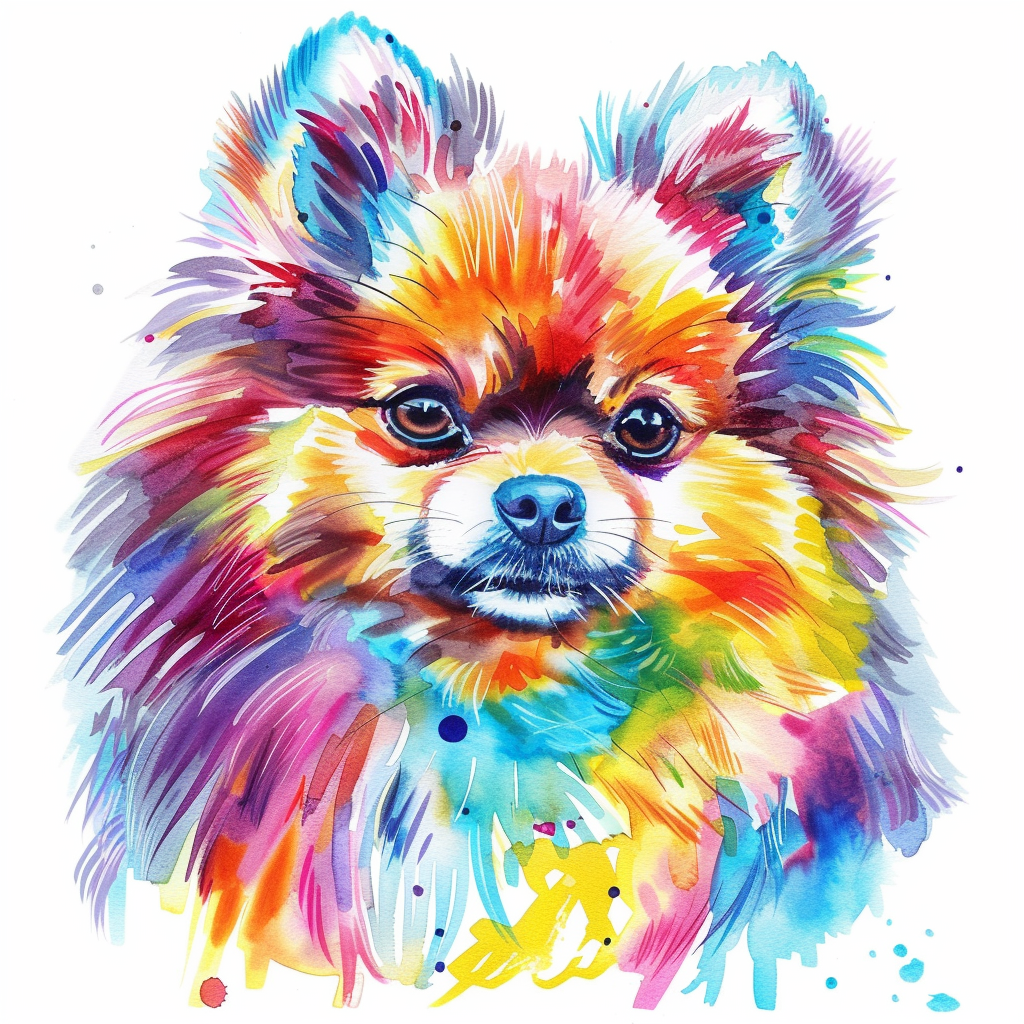Sticker of a Pomeranian Dog majestic Expressive surreal Vinyl Decal Sticker for Car, Laptop, Tumbler and more # F013773