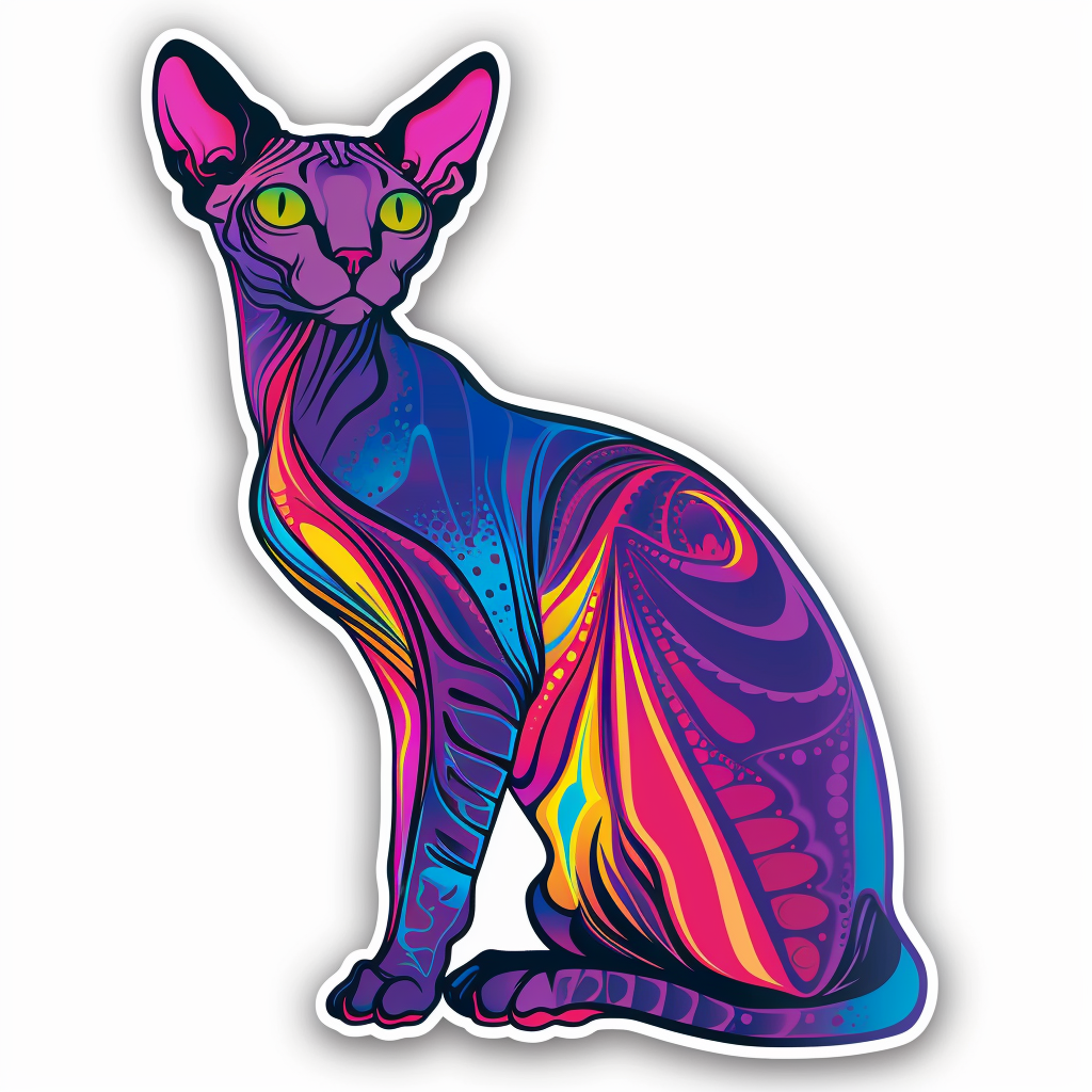 Sphynx Cat Vinyl Decal Sticker for Car, Laptop, Tumbler and more # F010029