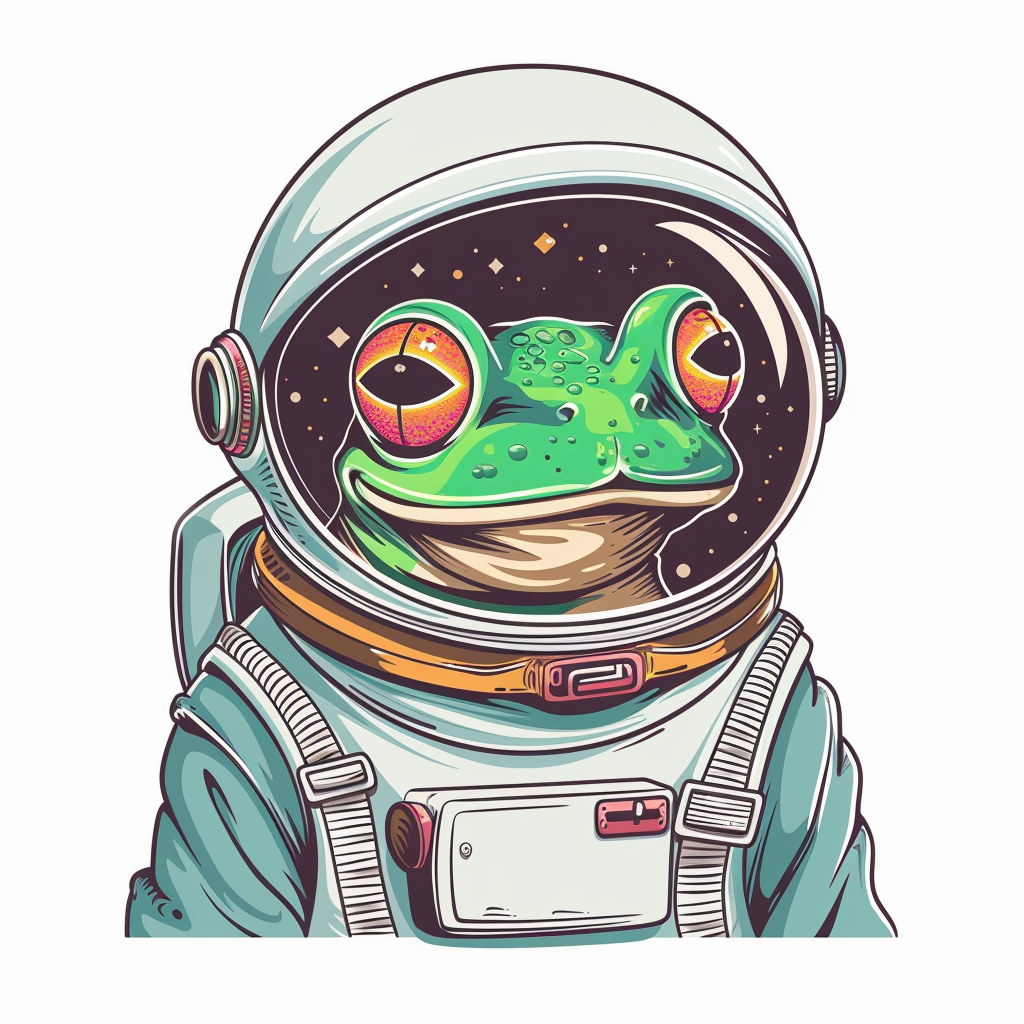 Sticker of a Frog astronaut majestic Expressive surreal Vinyl Decal Sticker for Car, Laptop, Tumbler and more # F016806
