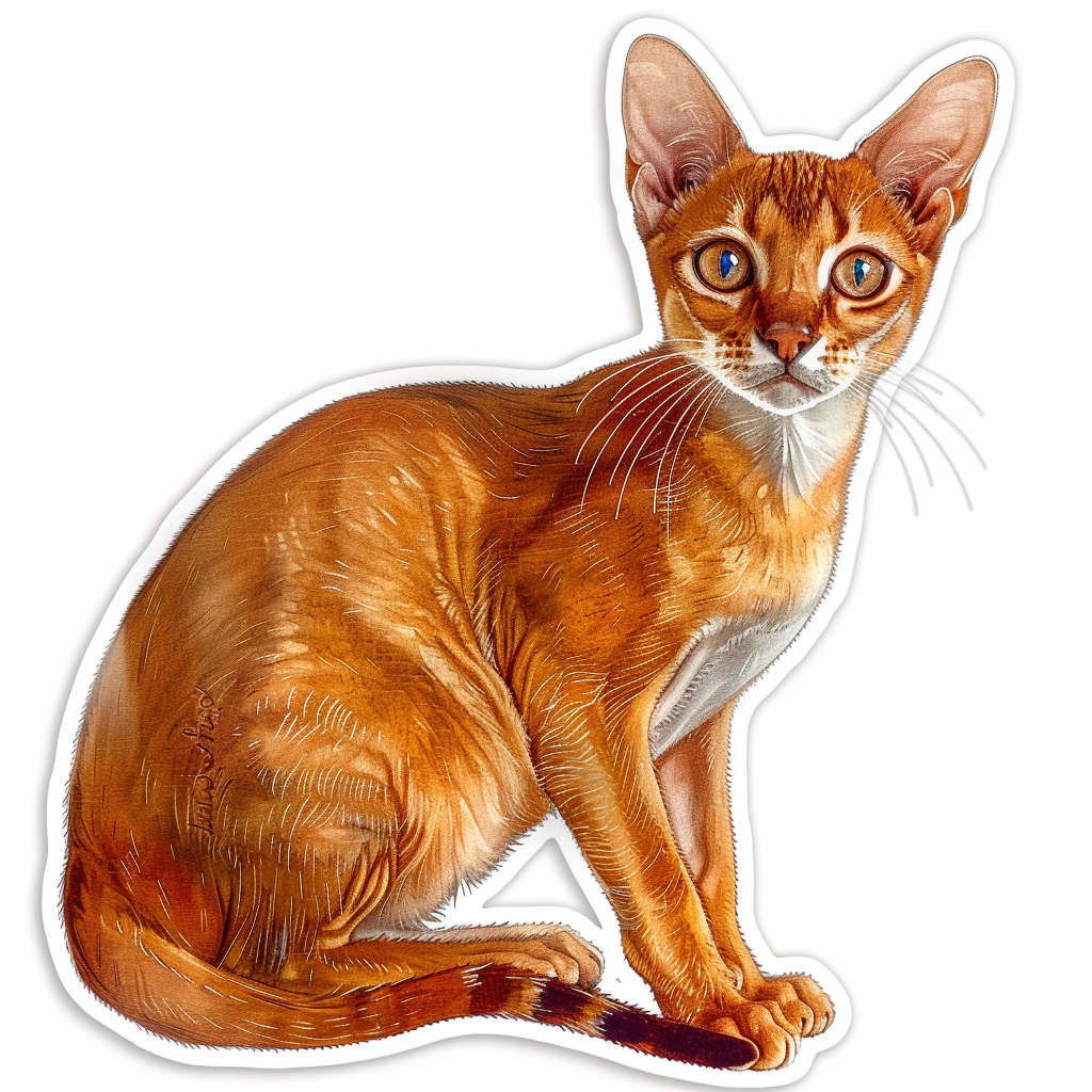 Abyssinian Cat astronaut majestic Expressive surreal Vinyl Decal Sticker for Car, Laptop, Tumbler and more # F021187-4" x 4"