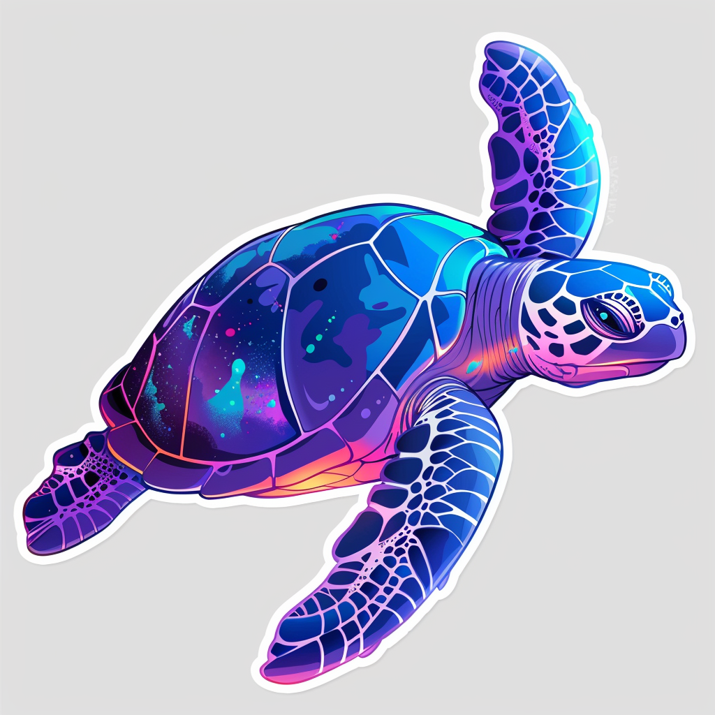 Sticker of a turtle majestic Expressive surreal Vinyl Decal Sticker for Car, Laptop, Tumbler and more # F021939