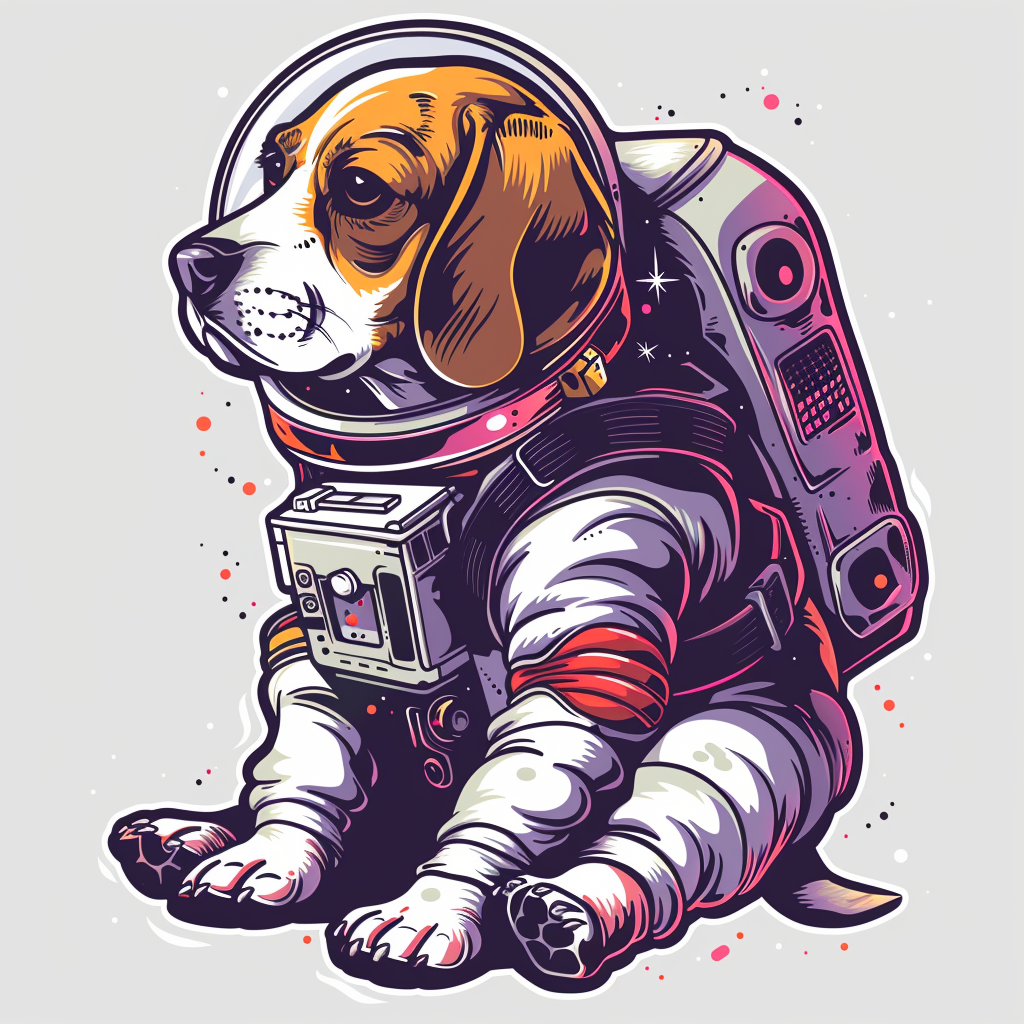 Beagle dog astronaut Vinyl Decal Sticker for Car, Laptop, Tumbler and more # F011910