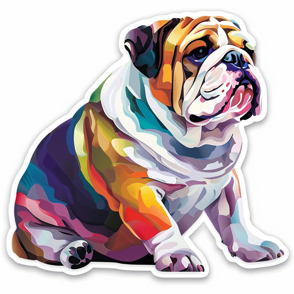 Bulldog Dog majestic Expressive surreal Vinyl Decal Sticker for Car, Laptop, Tumbler and more # F017413
