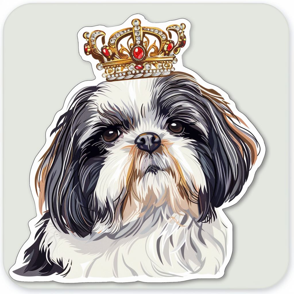 Adorable Shih Tzu Dog Expressive surreal Vinyl Decal Sticker for Car, Laptop, Tumbler and more # F018419