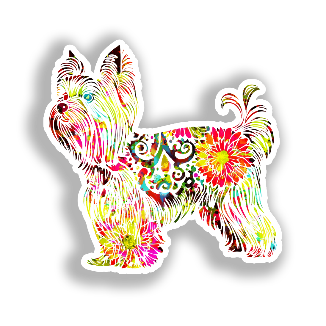 Yorkshire Terrier Dog Vinyl Decal Sticker for Car, Laptop, Tumbler and more # A017211-4" x 4"