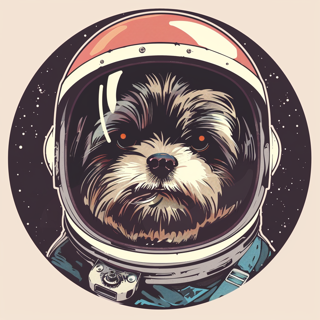 Adorable Shih Tzu Dog Expressive surreal Vinyl Decal Sticker for Car, Laptop, Tumbler and more # F018456