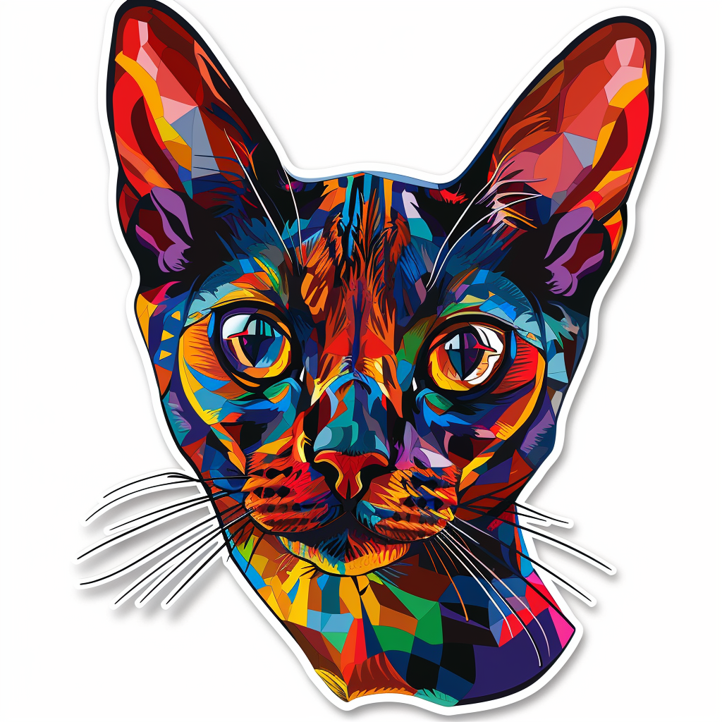 Abyssinian Cat astronaut majestic Expressive surreal Vinyl Decal Sticker for Car, Laptop, Tumbler and more # F021102-4" x 4"