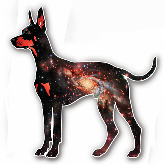 Doberman Pinscher Dog galaxy majestic Expressive surreal Vinyl Decal Sticker for Car, Laptop, Tumbler and more # F019501-4" x 4"