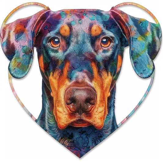 Doberman Pinscher Dog majestic Expressive surreal Vinyl Decal Sticker for Car, Laptop, Tumbler and more # F019532-4" x 4"