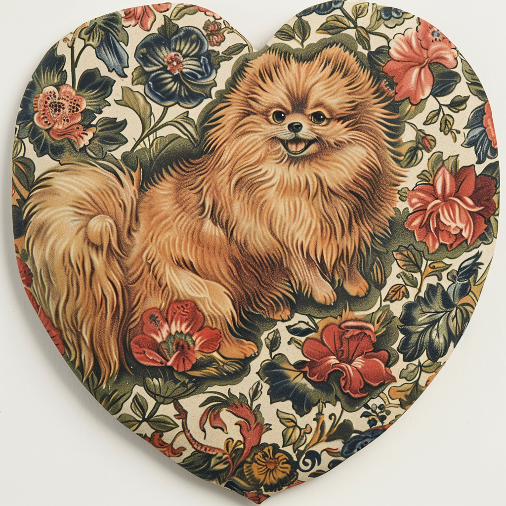 Sticker of a Pomeranian Dog majestic Expressive surreal Heartcore Vinyl Decal Sticker for Car, Laptop, Tumbler and more # F014051