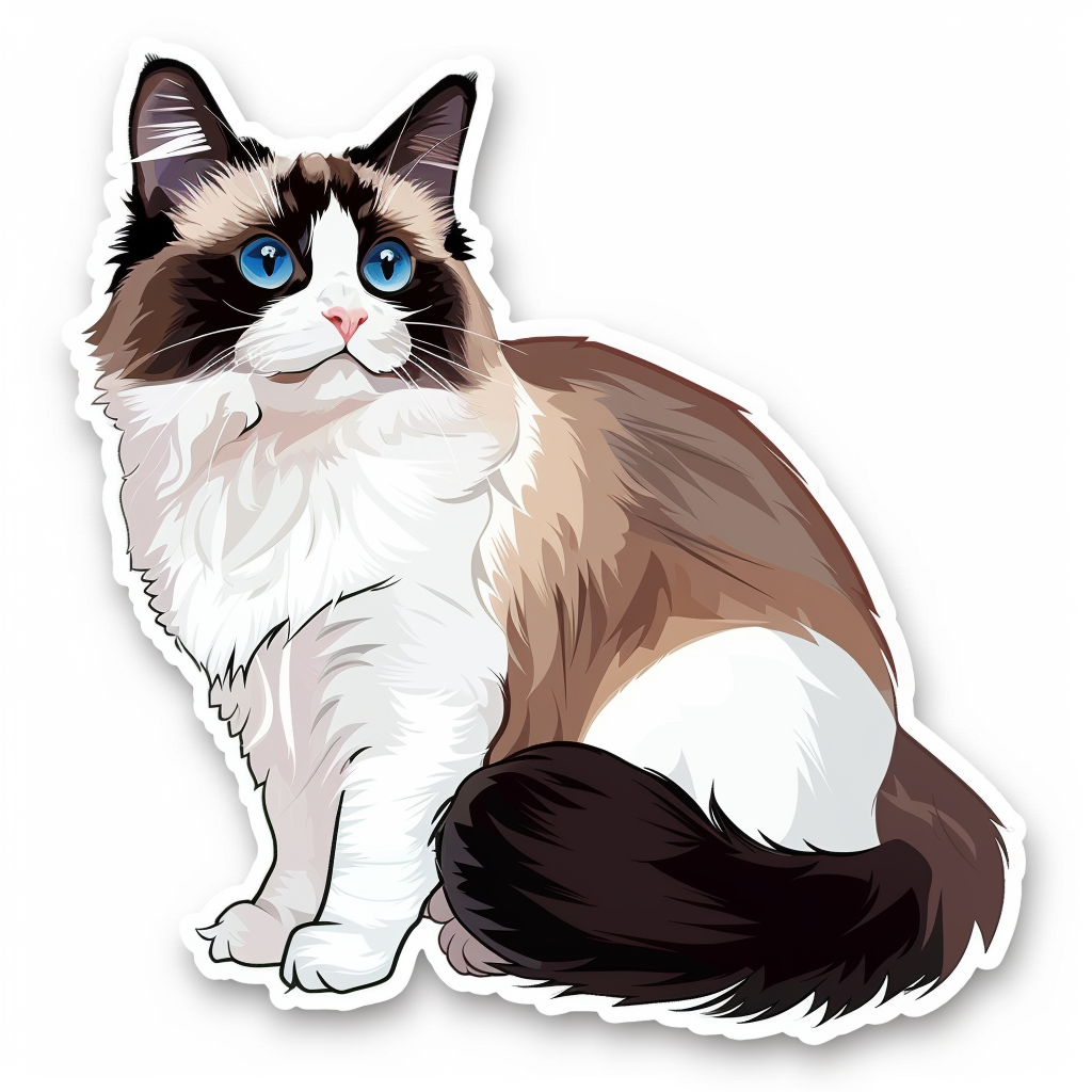 Ragdoll Cat Vinyl Decal Sticker for Car, Laptop, Tumbler and more # F08016