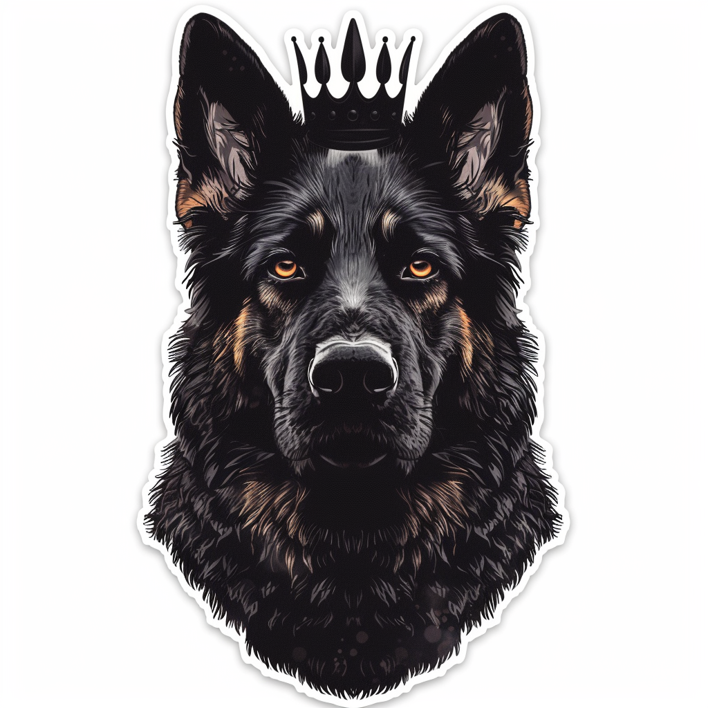 German Shepherd Dog crowned Vinyl Decal Sticker for Car, Laptop, Tumbler and more # F011450