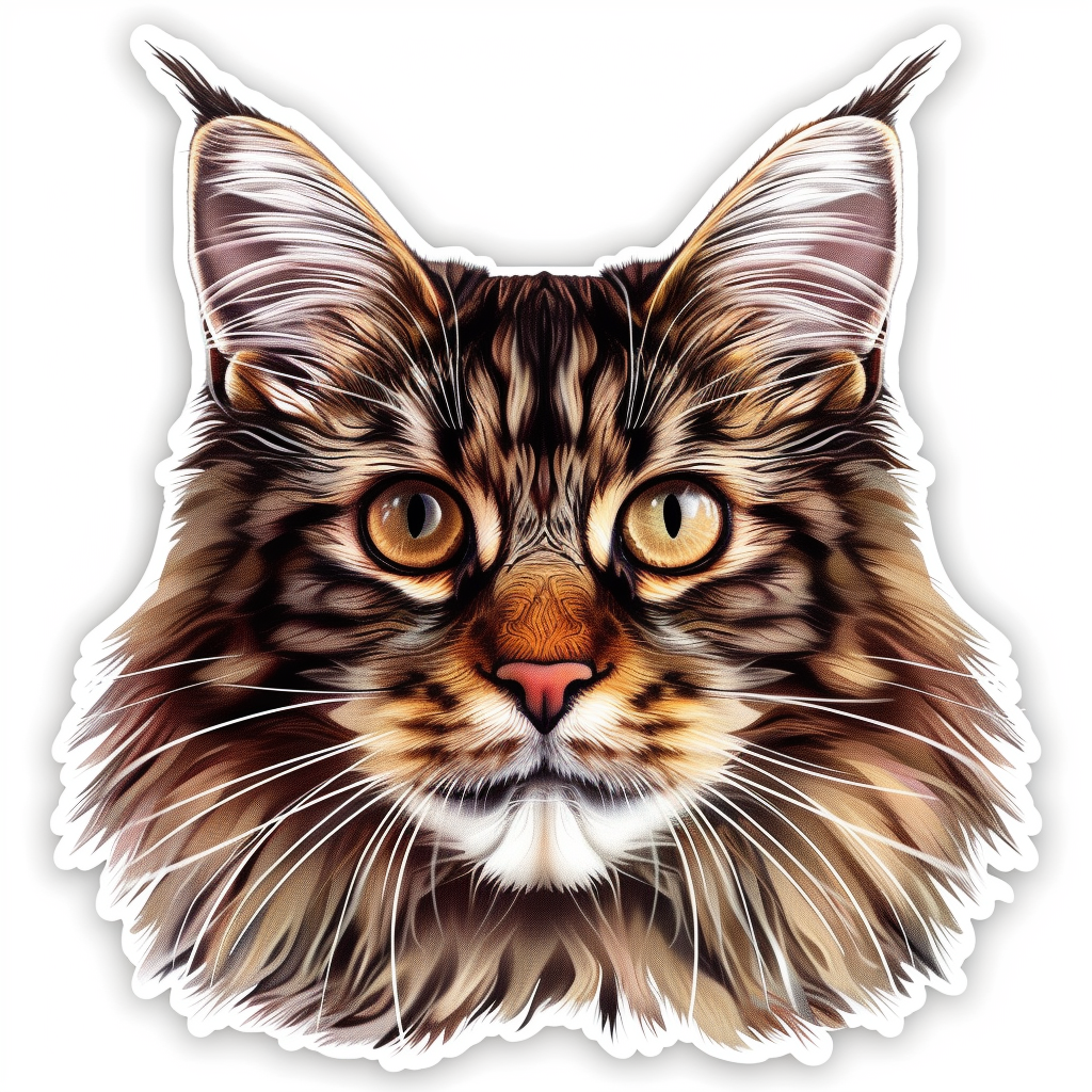 Maine Coon cat Vinyl Decal Sticker for Car, Laptop, Tumbler and more # F07593