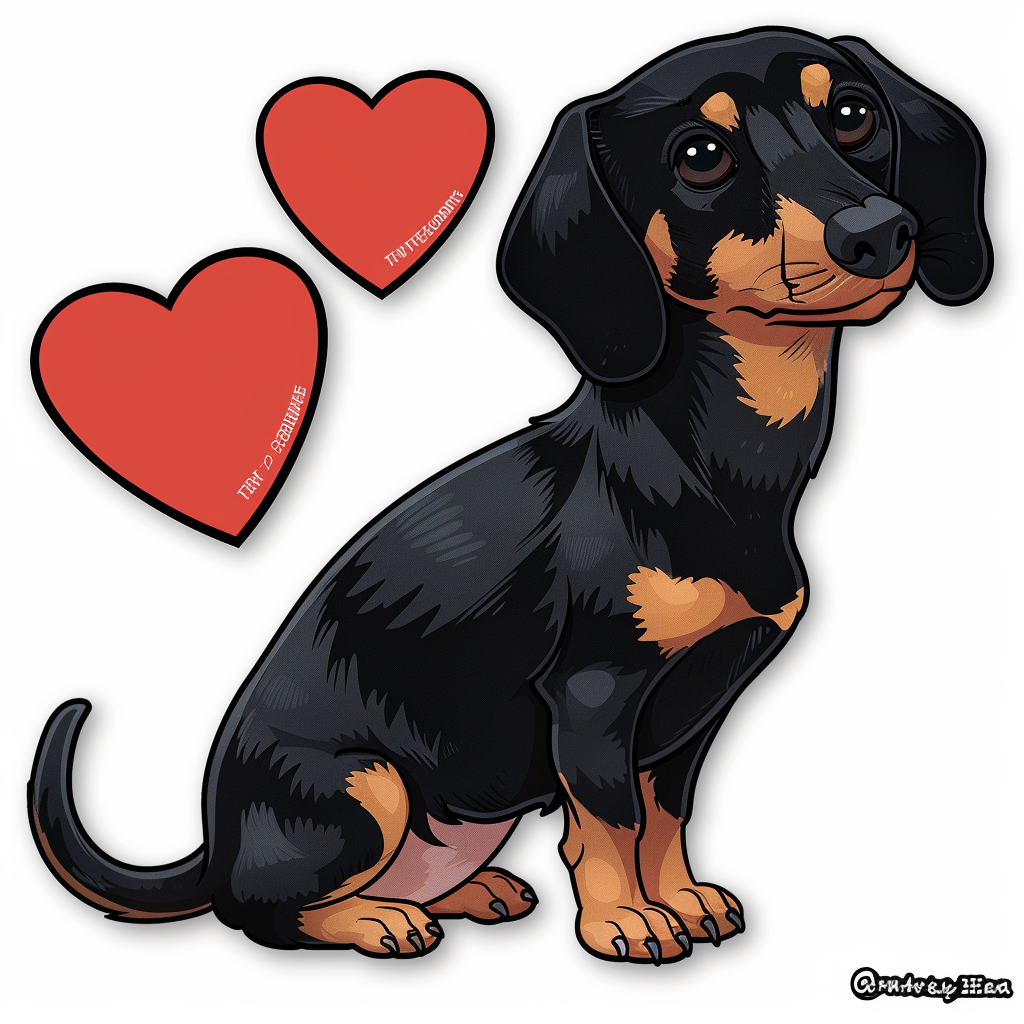 Dachshund Dog Heartcore Vinyl Decal Sticker for Car, Laptop, Tumbler and more # F012688