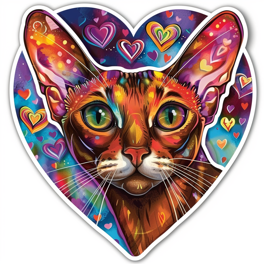Abyssinian Cat astronaut majestic Expressive surreal Vinyl Decal Sticker for Car, Laptop, Tumbler and more # F021237-4" x 4"