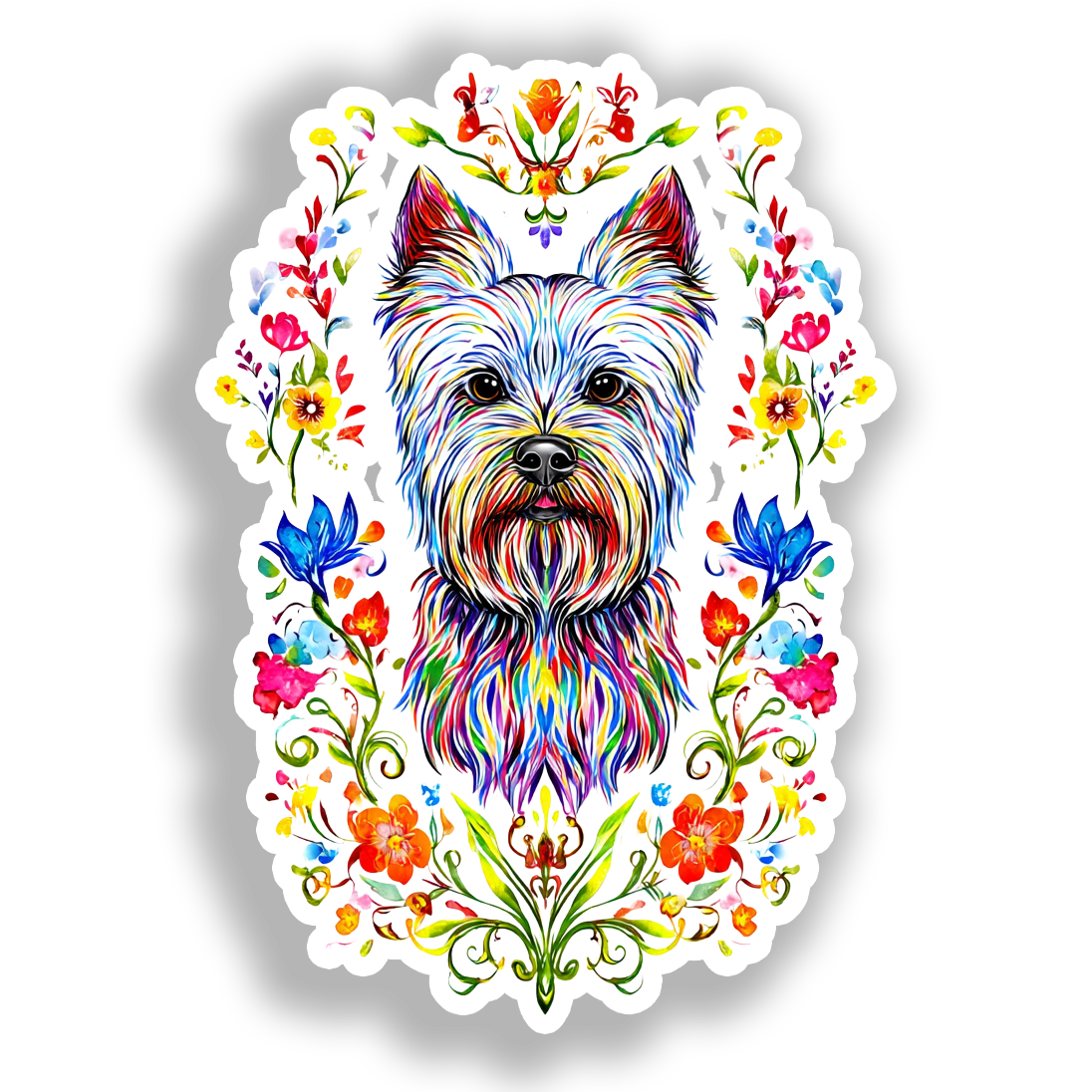 Yorkshire Terrier Dog Vinyl Decal Sticker for Car, Laptop, Tumbler and more # A017121-4" x 4"