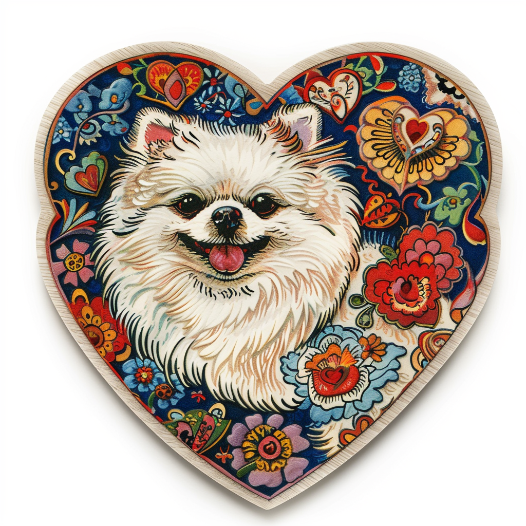 Sticker of a Pomeranian Dog majestic Expressive surreal Heartcore Vinyl Decal Sticker for Car, Laptop, Tumbler and more # F014144
