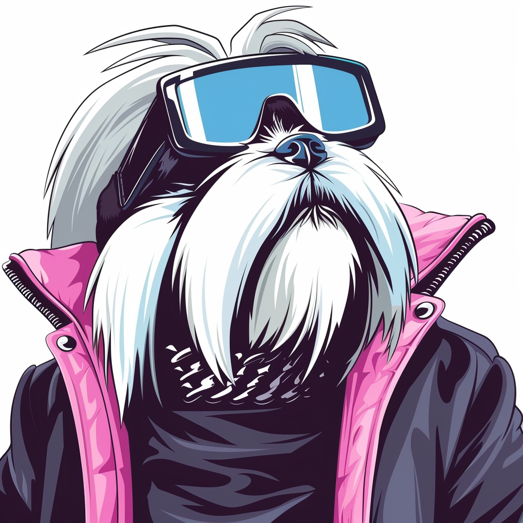 Adorable Shih Tzu Dog Expressive surreal Vinyl Decal Sticker for Car, Laptop, Tumbler and more # F018337